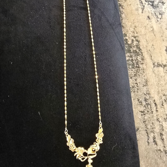 21kgp Dubai Jewelery Elegant Gold Floral Necklace - Picture 5 of 7